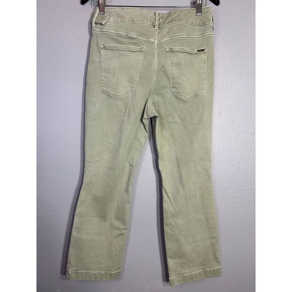 White House Black Market Green High Waist Jeans with Chain Detail Boot Crop 6 - Picture 2 of 7